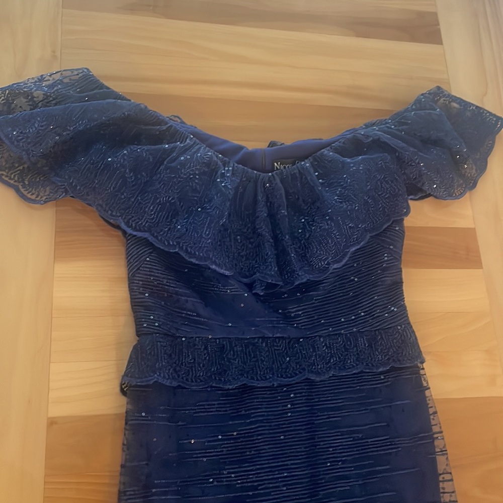 Off the Shoulder Sequined Ruffle Dress- Size 10